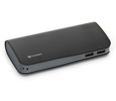 Platinet PMPB15LB czarny / power bank / 15 000 mAh / 2x USB + microUSB / skóra
