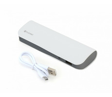 Platinet PMPB72LW biały / power bank / 7200 mAh / USB + microUSB / skóra