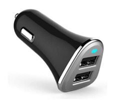 Platinet PLCR2B czarny / ładowarka samochodowa / kabel 2x USB / 3,4 A / 1m microUSB