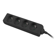 PremiumCord Przedłużacz 230V 2m 4 gniazda czarny