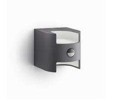 Philips Grass IR LED 2x4,5W antracytowy / Zewnętrzny kinkiet LED z czujnikiem ruchu / 2700K / 800lm / IP44 