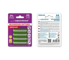 Akumulator Esperanza AA zielony / 1,2 V / 2000 mAh / Ni-MH / 4 szt. / w blistrze