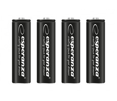 Akumulator Esperanza AA czarny / 1,2V / 2600mAh / Ni-MH / 4 szt. / w blistrze