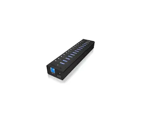 Hub USB Icy Box IB-AC6113 czarny / 13x USB 3.0 / z ładowaniem USB
