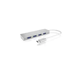 Hub USB Icy Box IB-HUB1425-C3 srebrny / 4X USB 3.0 / ze złączem USB-C