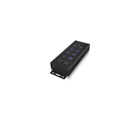 Hub USB Icy Box IB-HUB1703-QC3 czarny / 7x USB 3.0 / 1x Port ładowania QC 3.0 / 2x Port szybkiego ładowania