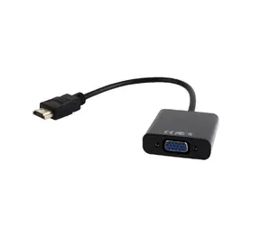 Adapter Gembird HDMI-A (M) na VGA (F) + kabel audio 3,5 mm / czarny