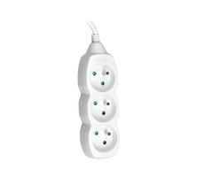 Przedłużacz Tracer PowerCord 3 m biały / 3 gniazda / certyfikat VDE