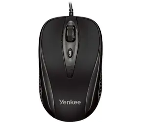 YENKEE Quito czarna / Mysz optyczna / 2400 DPI / 4 przyciski / USB / 1,45 m