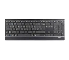 Rapoo E9500M Multi-mode czarna / klawiatura bezprzewodowa / 2,4 GHz / BT 3.0 i 4.0 / ultracienka / Nano USB / 2x bateria AA