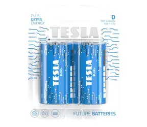 Duży akumulator jednoogniwowy TESLA BLUE+ Zinc Carbon D (R20) 2 szt. w blistrze