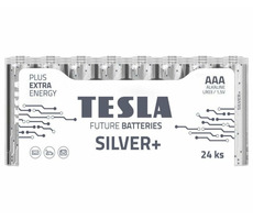 Bateria alkaliczna do mikroołówka TESLA SILVER+ AAA (LR03) 24 szt./folia