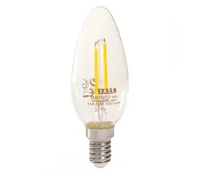 Żarówka LED TESLA CRYSTAL RETRO CANDLE świeczka E14 2,5W / 230V / 250lm / 2700K / ciepła biel / przezroczysta               