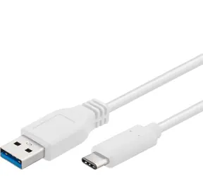 Kabel łączący PremiumCord USB 3.0 ze złączami USB-C - USB-A biały 50cm