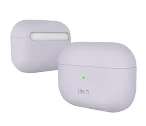 Hybrydowe etui ochronne UNIQ Lino z płynnego silikonu do słuchawek AirPods Pro - liliowy fiolet
