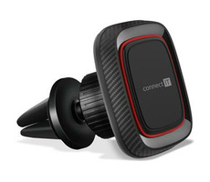 Connect IT InCarz 4Strong360 CARBON czerwony / Magnetyczny uchwyt samochodowy / uniwersalny / 4 magnesy / po sprzedaży