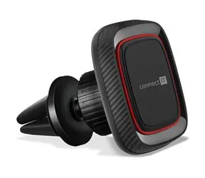Connect IT InCarz 4Strong360 CARBON czerwony / Magnetyczny uchwyt samochodowy / uniwersalny / 4 magnesy / po sprzedaży
