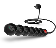 Przedłużacz Connect IT 230 V 6 gniazd 2 ms z wyłącznikiem (czarny)