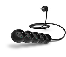 Przedłużacz Connect IT 230 V 5 gniazd 2 m bez wyłącznika czarny
