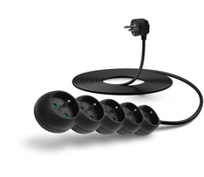 Przedłużacz Connect IT 230 V 5 gniazd 5 m bez wyłącznika (czarny)