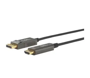 Kabel MicroConnect Premium Optic DisplayPort 1.4 - HDMI MM / 10 m / 6 mm / 4K@60 MHz / czarny