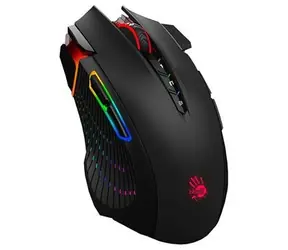 A4Tech BLOODY J90S czarna / Mysz optyczna gamingowa / 8000 DPI / 12 klawiszy + kółko / CORE 3 / RGB / USB / 1,8 m