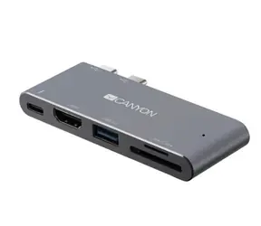 Stacja dokująca Canyon CNS-TDS05DG szara / Thunderbolt 3 / USB 3.0 / HDMI / Czytnik kart SD i TF