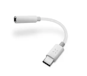 FIXED Adapter Link do podłączenia słuchawek z USB-C do gniazda 3,5 mm z chipem DAC w kolorze białym / obsługa systemu operacyjnego Android