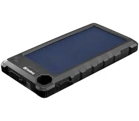 Sandberg Outdoor Solar Powerbank 10000 mAh / ładowanie energią słoneczną / 1x USB-C / 1x USB-A / 1x micro USB / czarny