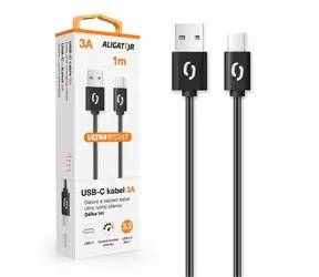 Aligator Kabel do transmisji danych POWER 3A USB-C 1m czarny
