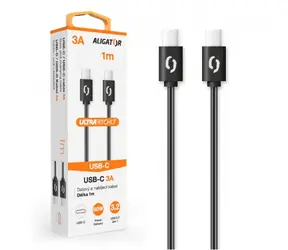 Kabel danych Aligator POWER 3A USB-C - USB-C 1m czarny