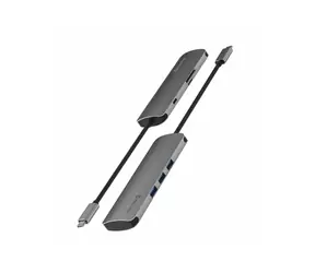 Swissten HUB USB-C 6 w 1 / USB-C PD / 3X USB 3.0 / SD / micro SD / aluminium