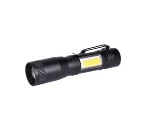 Lampa metalowa LED Solight WL115 3W + COB czarna / 150 + 60lm / AA 