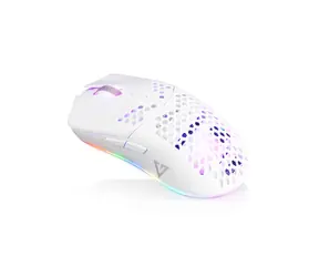 Modecom Volcano SHINOBI 3327 biała / mysz optyczna / 6200DPI / USB / 6 przycisków / podświetlenie LED