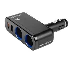 Ładowarka samochodowa USB Modecom czarna / Quick Charge 3.0