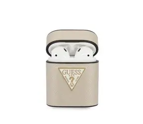Etui Guess Saffiano do Apple Airpods 1 i 2 beżowe