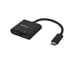 Adapter StarTech USB-C do DisplayPort i zasilania 60 W czarny / 4K 60 Hz / HBR2 / Thunderbolt 3