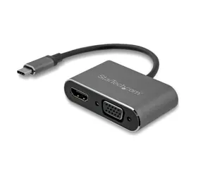 Wieloportowy adapter wideo StarTech USB-C na HDMI i VGA szary / 4K 30 Hz 