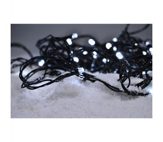 Solight 1V110-W LED bożonarodzeniowy sznurek zewnętrzny / 50 diod LED / 5m / 3M kabel / 8 funkcji / timer / IP44 / chłodna biel