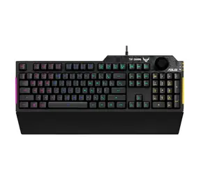 Asus TUF GAMING K1 czarny / przewodowa klawiatura do gier / membrana / układ US / RGB / USB 2.0 / kabel 1,8 m 