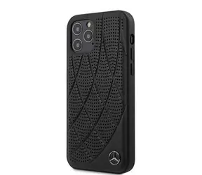 Skórzane etui Mercedes z kokardką do Apple iPhone 12 mini, czarne