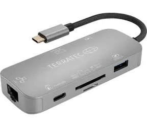 Terratec Connect C8 USB-C / 1x USB-A 3.0 / 1x USB-C PD (100W) / 1x GLAN / Czytnik SD i Micro-SD