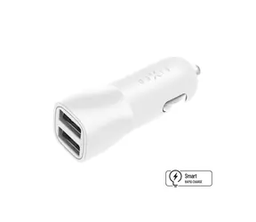 FIXED Ładowarka samochodowa 15W z wyjściem 2xUSB biała / SMART Rapid Charge