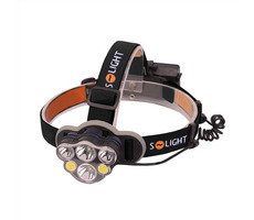 Ładowalna latarka czołowa Solight WN35 LED czarna / 550lm / Li- ION / USB
