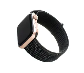 FIXED Pasek nylonowy Nylonowy pasek do zegarka Apple Watch 44 mm i zegarka 42 mm, odblaskowy czarny