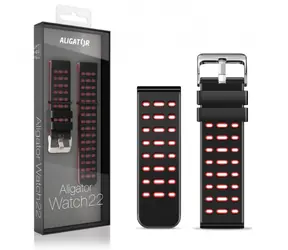 Pasek silikonowy Aligator Dual 22mm czerwony