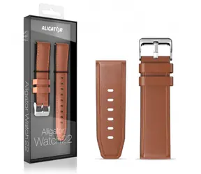 Pasek ze skóry Aligator 22 mm brązowy