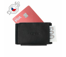 FIXED Tiny Wallet Portfel z prawdziwej skóry bydlęcej (FIXW-STN2-BK) w kolorze czarnym