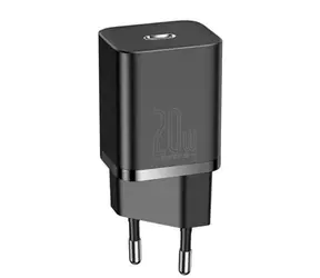 Baseus CCSUP-B01 Szybka ładowarka Super Si USB-C 20W czarna / 5V / 3A