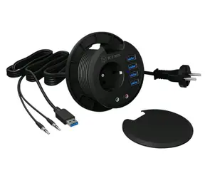 ICY BOX IB-HUB1430 - 4-portowy koncentrator USB 3.0 / montaż na blacie / średnica 80 mm 
